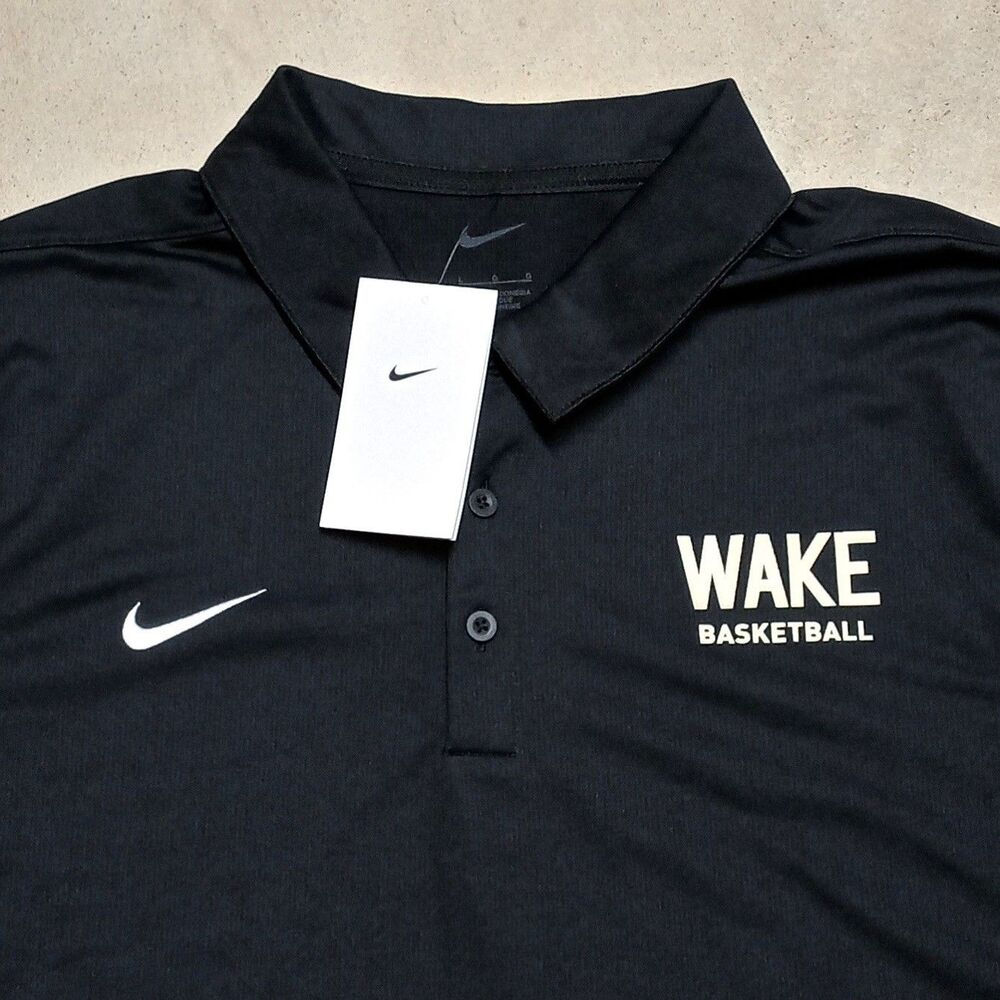 NWT Nike Wake Forest Demon Deacons Basketball Dri-Fit Polo Shirt Men's LARGE - Picture 2 of 11